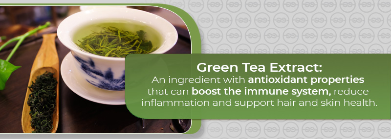 Green tea extract and hair health